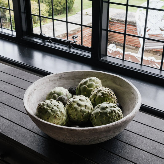 Large Corfe Aged Stone Bowl