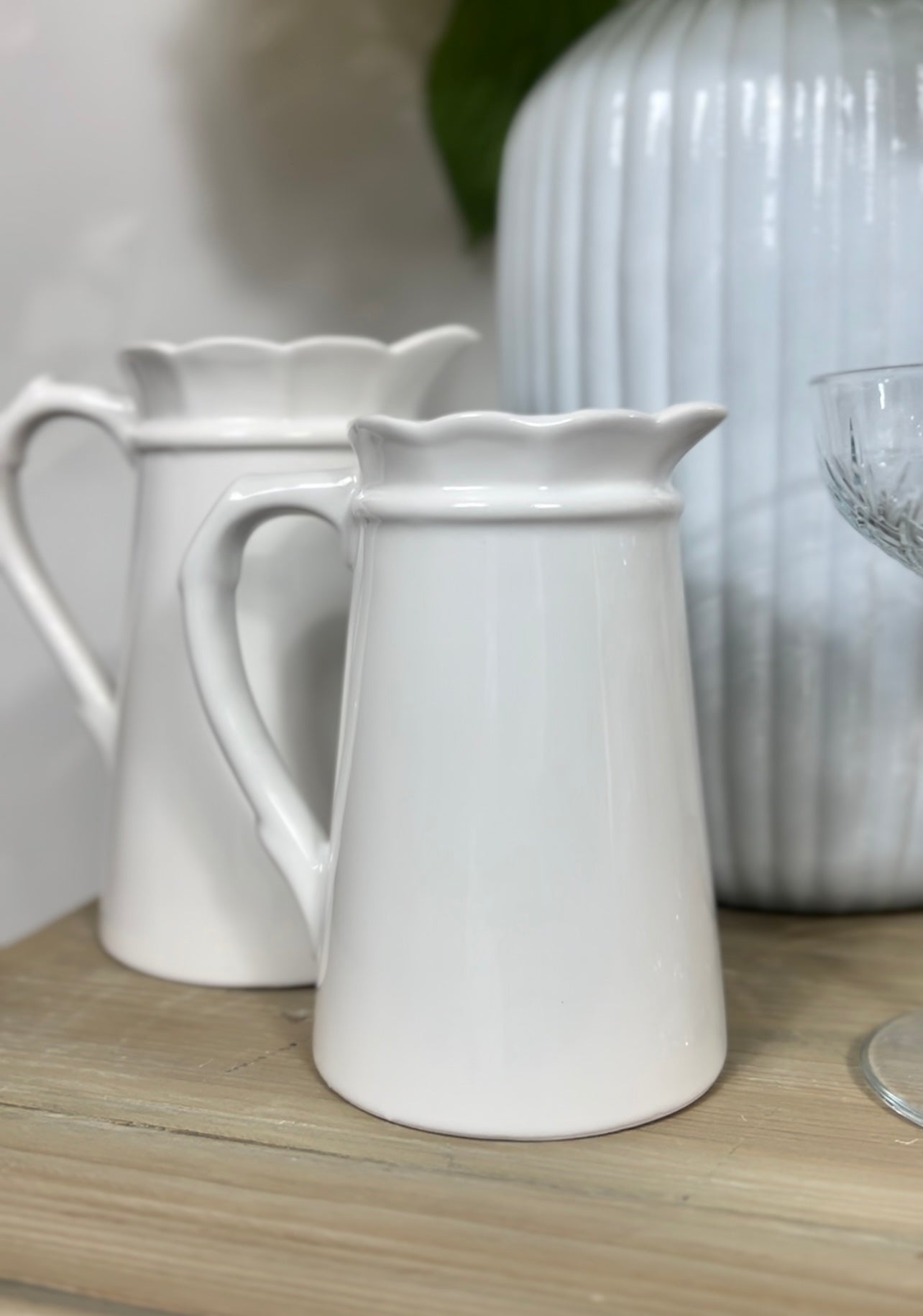 Frill Edge White Jug - 3 Sizes